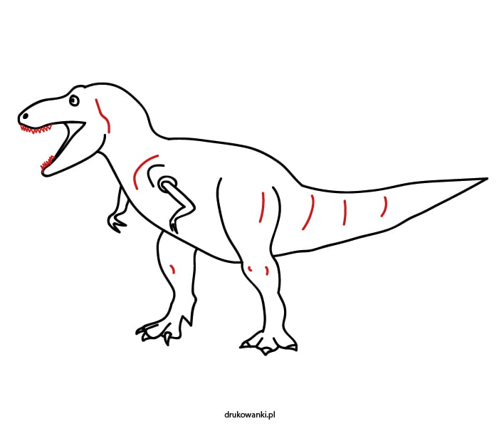 rysunek tyranozaura prosty