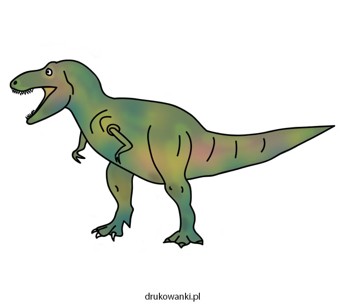 kolorowy tyranozaur rysunek dla dzieci