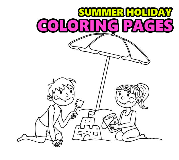 summer holiday coloring pages