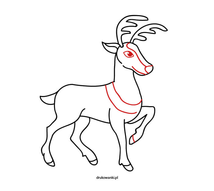 santas reindeer drawing