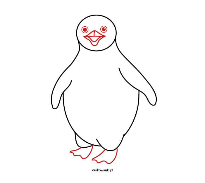 prosty rysunek pingwina